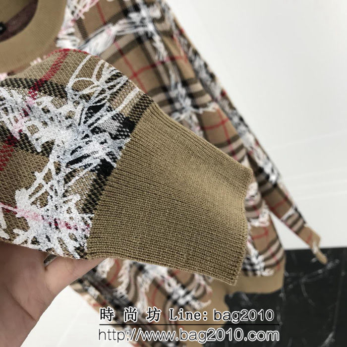 BURBERRY巴寶莉 經典款 18SS秋冬系列 經典條格塗鴉毛衣 情侶款 ydi1422